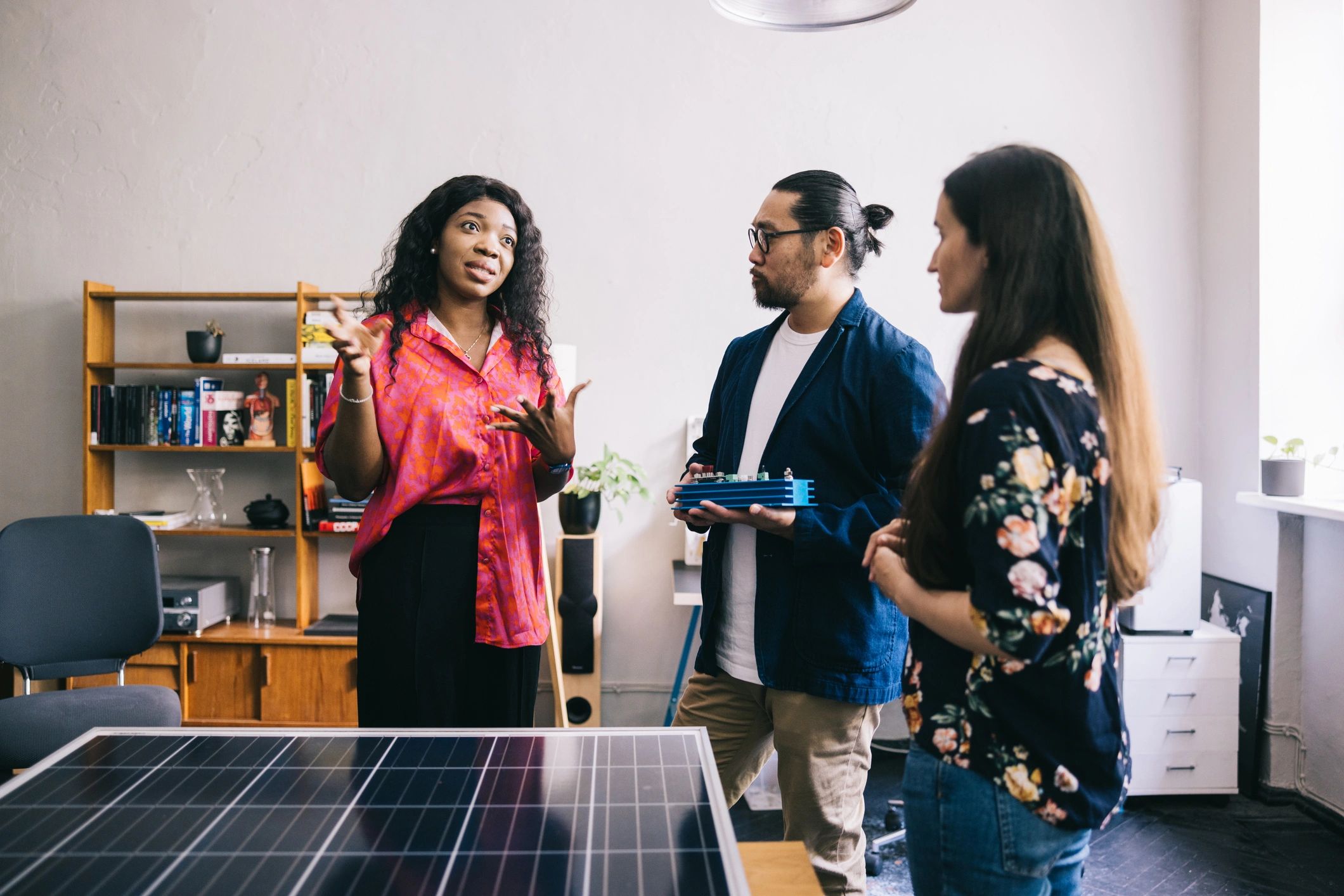 Community team discussing renewable energy plans