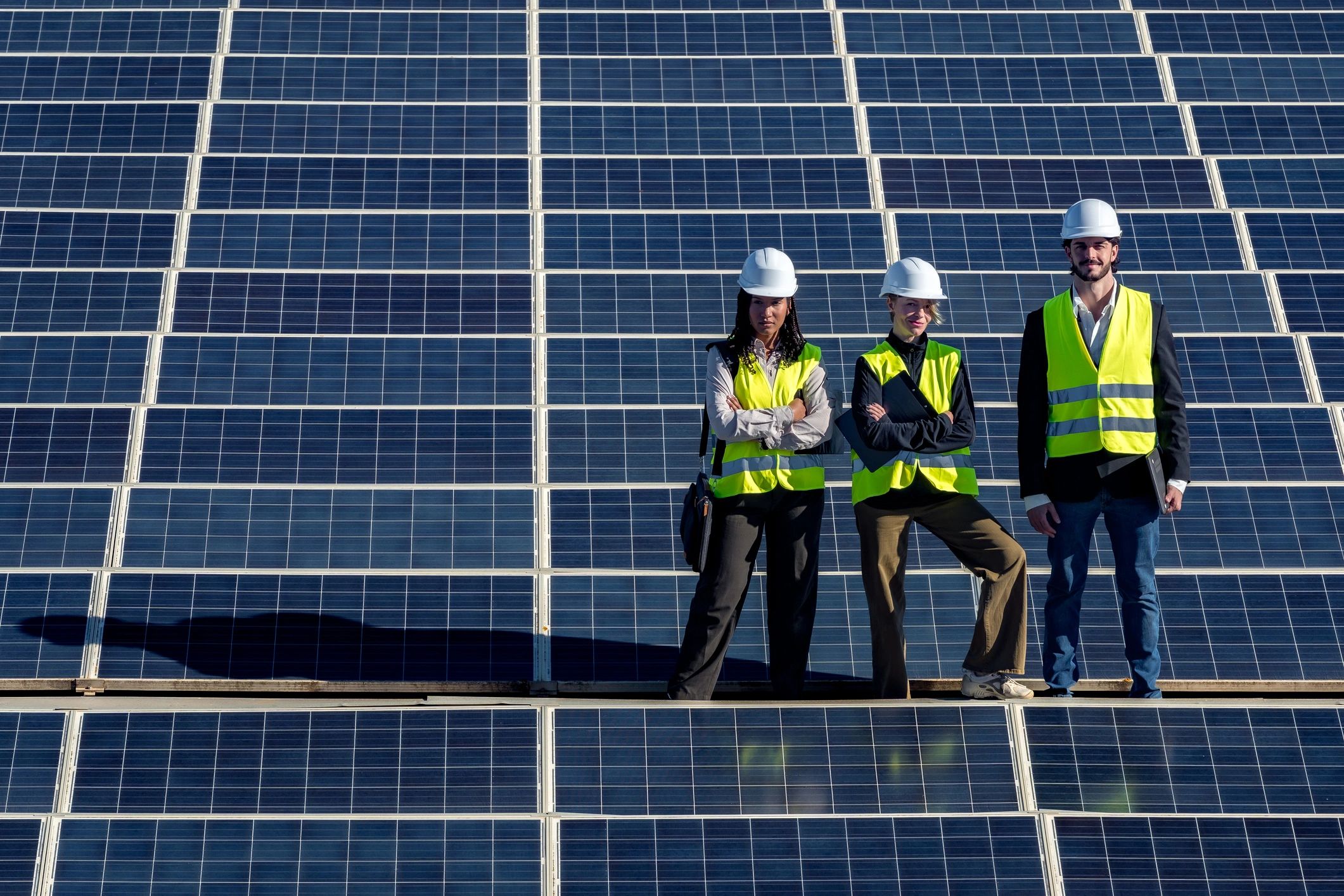Community renewable energy team discussing solar initiatives
